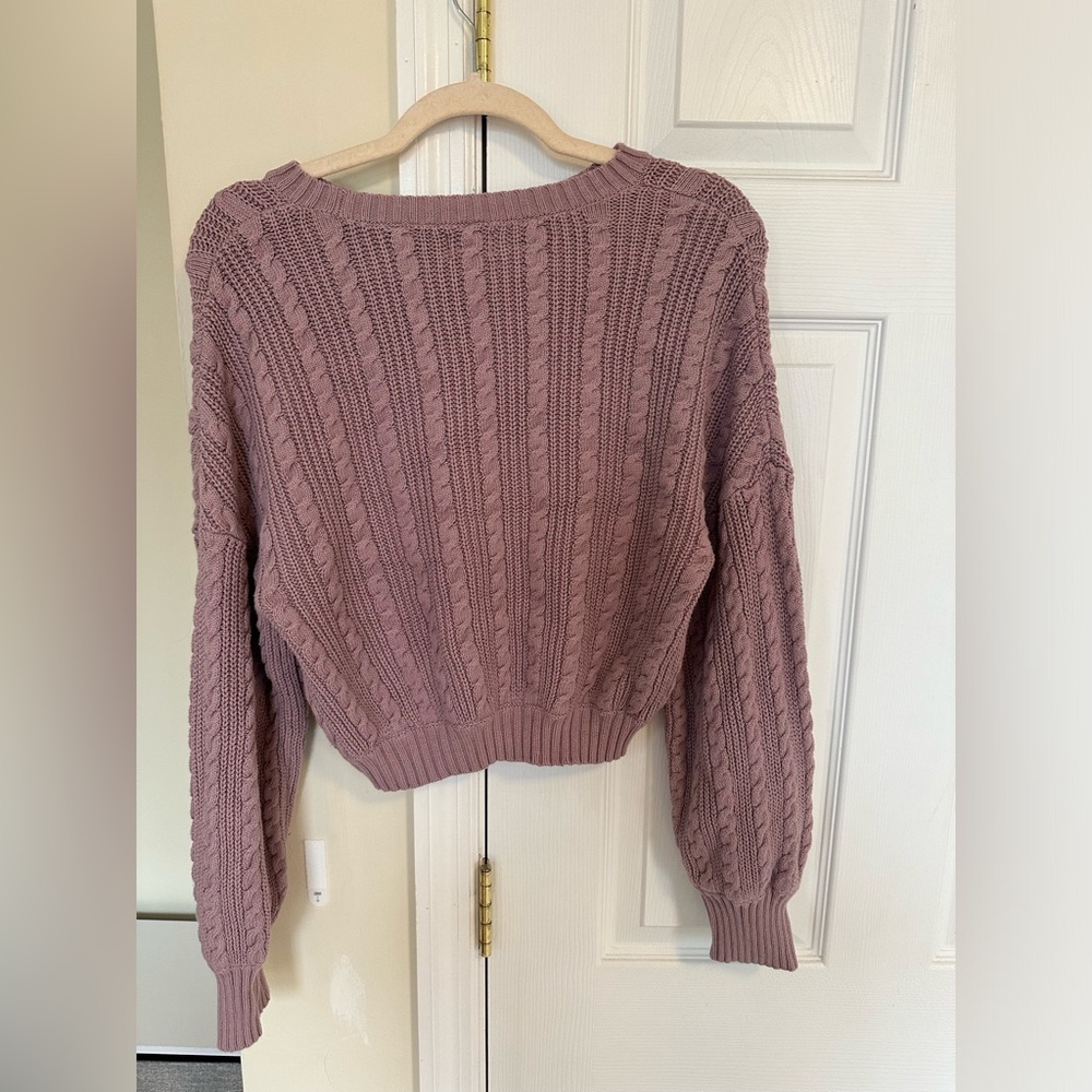 Berry colored sweater by Beverly and Beck